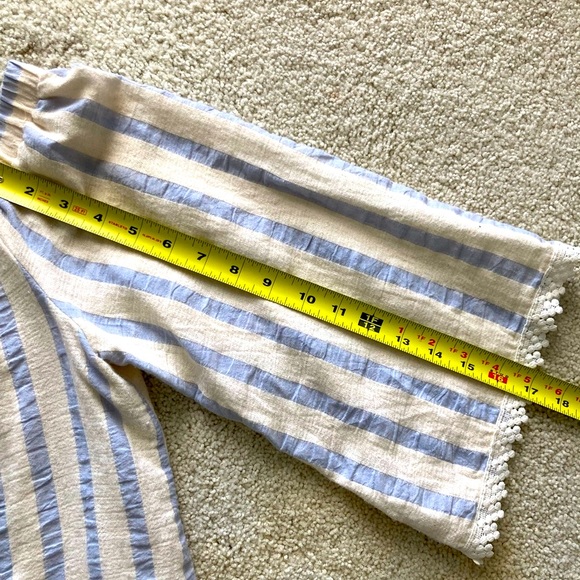 Large Off Shoulder Striped Eiffel Designs Top - Picture 8 of 11